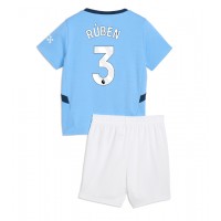 Manchester City Ruben Dias #3 Koti Peliasu Lasten 2024-25 Lyhythihainen (+ Lyhyet housut)